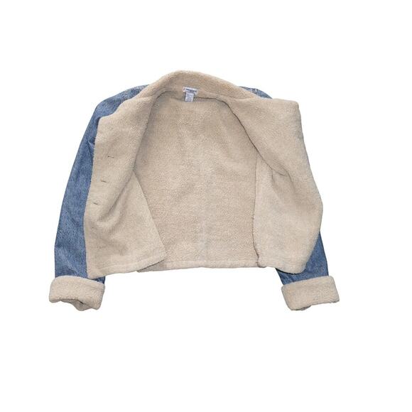 Vintage Anchor Blue Sherpa Lined Denim Jacket Women’s Size L (Missing Buttons) - Picture 7 of 10